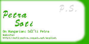 petra soti business card